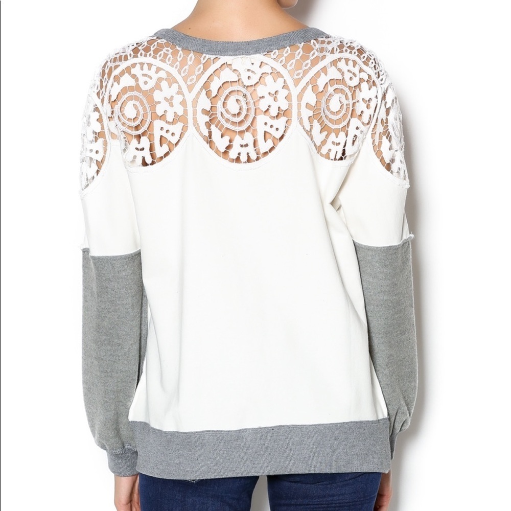 Liberty Garden white crochet sweatshirt - Picture 2 of 14